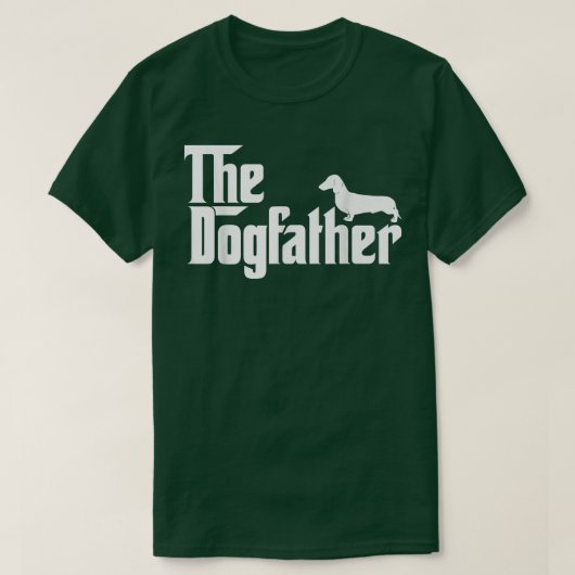 Mannen de Dogfather Dachshund Funny Veerdag voor T-shirt (Design voorkant)