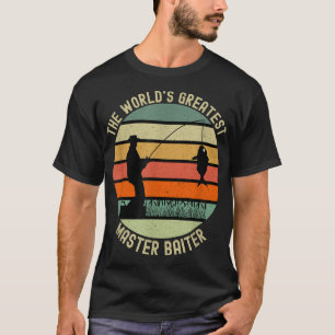 Mannen De grootste baiter ter wereld grappige vis T-shirt