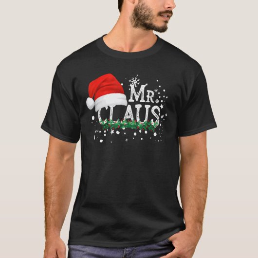 Mannen de heer Claus kerstparen die hem passen bij T-shirt (Voorkant)