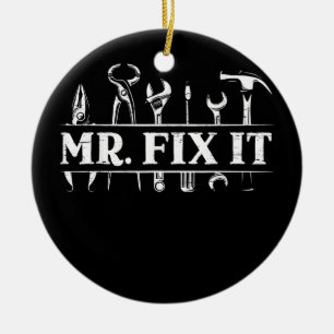 Mannen de heer Fix Het voor een handyman ambachtsm Keramisch Ornament