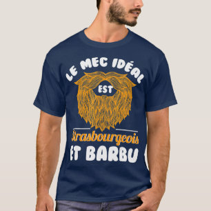 Mannen de ideale vent is strasbourgeois en bebaard t-shirt