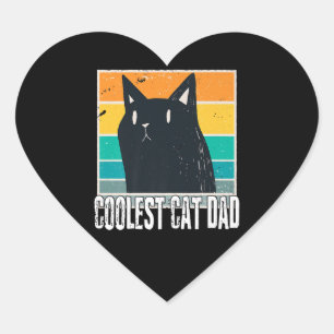Mannen De koelste kat pap Funny Cat Dad Hart Sticker