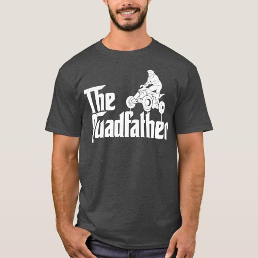 Mannen De Quadfather Funny ATV Quad Bike Pap Dag T-shirt (Voorkant)