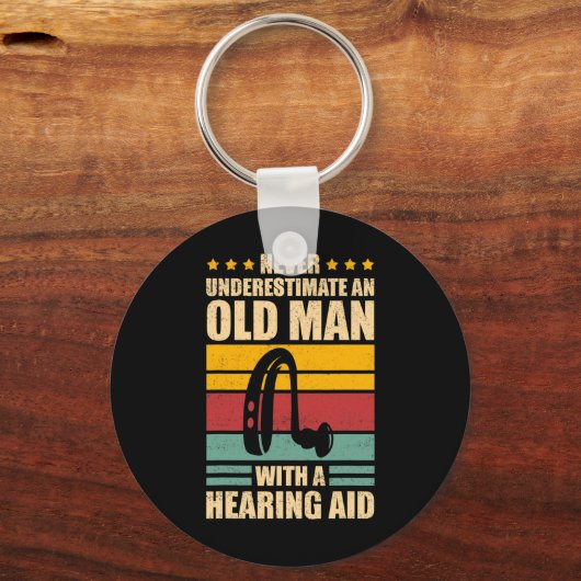 Mannen Deaf Awareness ASL en Deaf Pride Sleutelhanger (Voorkant)