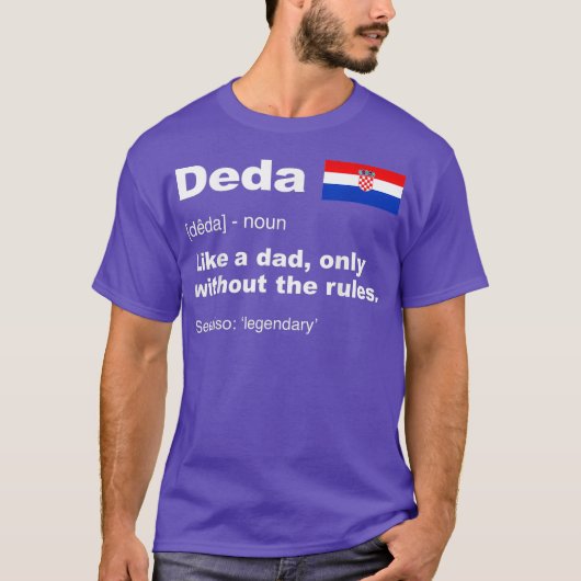 Mannen Deda Definitie Kroatische Opa Vaders T-shirt (Voorkant)