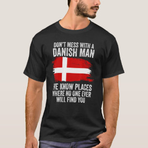 Mannen Deense vlag Denemarken T-shirt