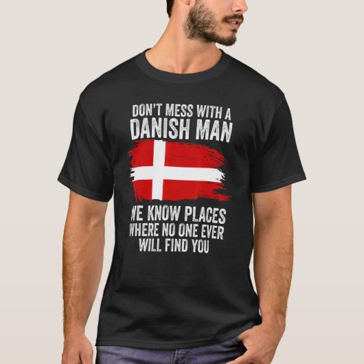 Mannen Deense vlag Denemarken T-shirt (Voorkant)