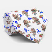 Mannen Designer Angel Blue Stars Stropdas (Opgerold)