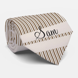 Mannen Designer Brown Stripe Stropdas