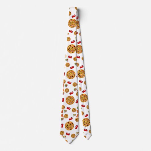 Mannen Designer Pizza Stropdas (Voorkant)