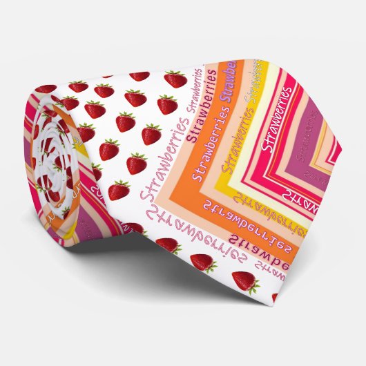 Mannen Designer Stropdassen aardbei (Opgerold)