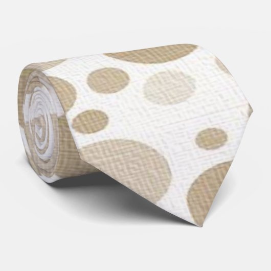 Mannen Designer Stropdassen Beige Circles (Opgerold)
