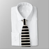 Mannen Designer Stropdassen Black en White Stripe (Gebonden)