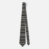 Mannen Designer Stropdassen Black en White Stripe (Voorkant)