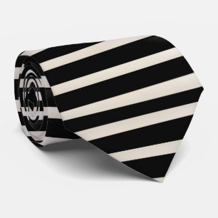 Mannen Designer Stropdassen Black en White Stripe