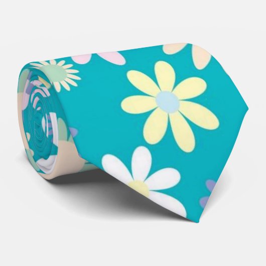 Mannen Designer Stropdassen Bloemblauw (Opgerold)