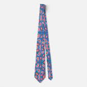 Mannen Designer Stropdassen Blue Pink Paisley (Voorkant)