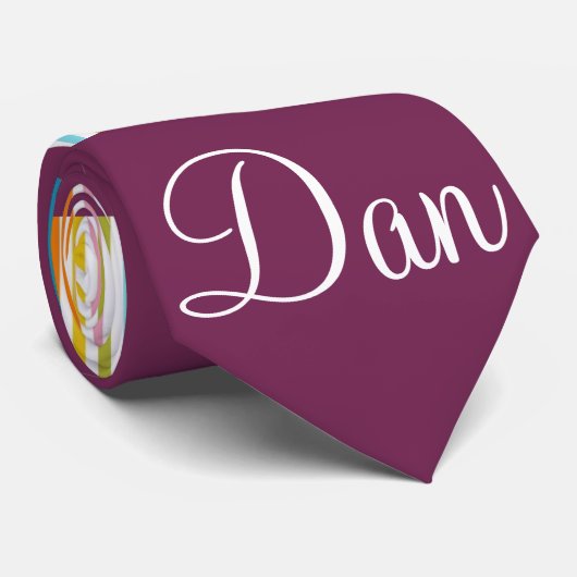 Mannen Designer Stropdassen Burgundy Stripe (Opgerold)