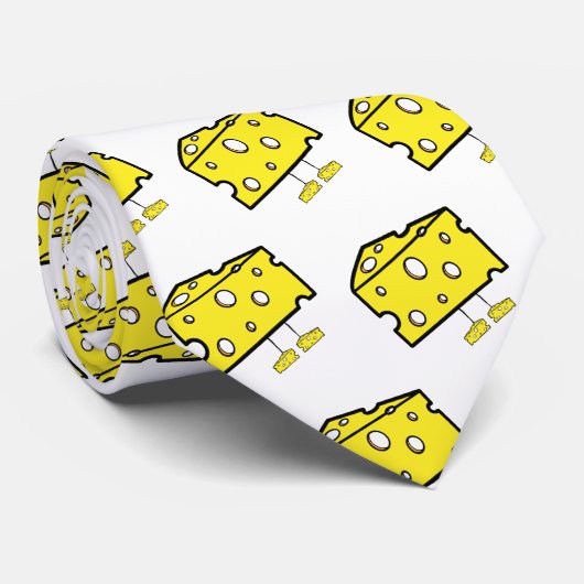 Mannen Designer Stropdassen Cheesey Cheese (Opgerold)