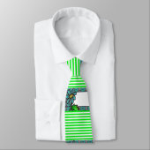 Mannen Designer Stropdassen Green Stripe Floral (Gebonden)