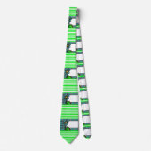 Mannen Designer Stropdassen Green Stripe Floral (Voorkant)