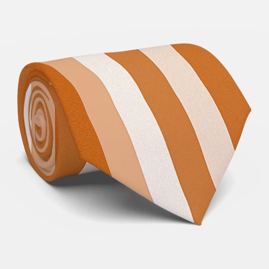 Mannen Designer Stropdassen Oranje Stripe (Opgerold)