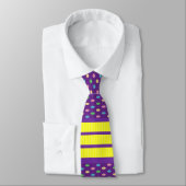 Mannen Designer Stropdassen Paarse Geel (Gebonden)