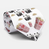 Mannen Designer Stropdassen Panda Beer Popcorn (Opgerold)