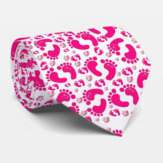 Mannen Designer Stropdassen Roze Baby Elephant (Opgerold)