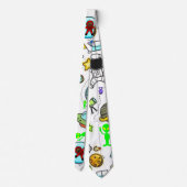 Mannen Designer Stropdassen Spaceship Aliens Astro (Achterkant)