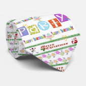 Mannen Designer Stropdassen Vrolijk Kerstfeest Hap (Opgerold)