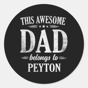 Mannen deze Geweldige vader behoort tot Peyton Fat Ronde Sticker