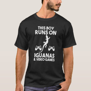 Mannen deze jongen draait op Iguanas en videogames T-shirt
