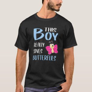 Mannen deze jongen houdt echt van botervliegen t-shirt