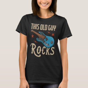 Mannen deze oude man rockt basgitaar rockmuzikant t-shirt