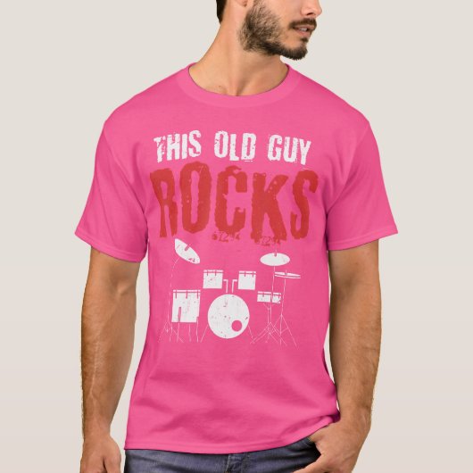 Mannen deze oude vent blaast de drummer drummer dr t-shirt (Voorkant)