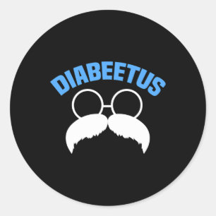 Mannen diabeetus fun diabetesbewustzijn Diabetisch Ronde Sticker
