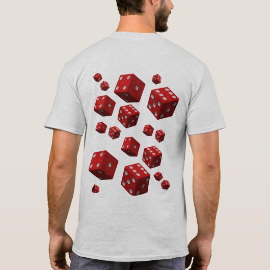 Mannen dice wit t-shirt lange mouw voor hem (Achterkant)