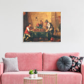 Mannen die Backgammon in een Tavern spelen Canvas Afdruk (Insitu (Woonkamer))