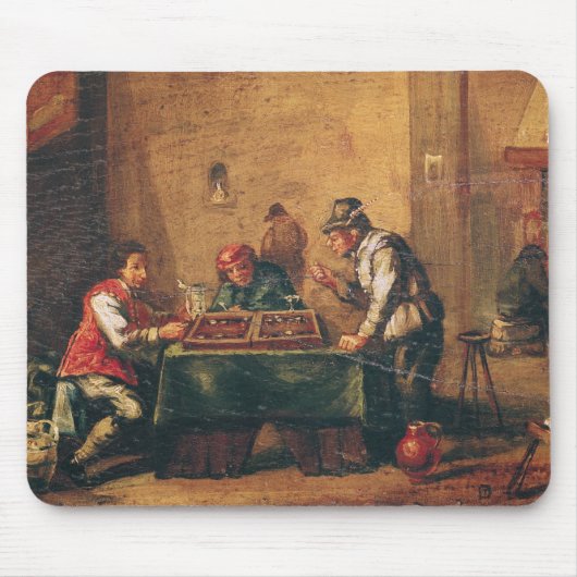 Mannen die Backgammon in een Tavern spelen Muismat (Voorkant)
