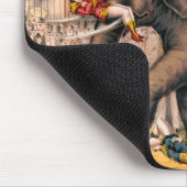 Mannen die een circusact uitvoeren met een olifant muismat (Hoek)