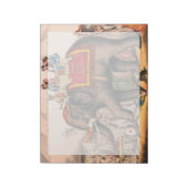 Mannen die een circusact uitvoeren met een olifant notitieblok (Linkerzijde)