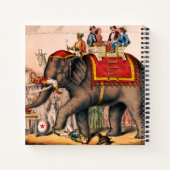 Mannen die een circusact uitvoeren met een olifant notitieboek (Achterkant)