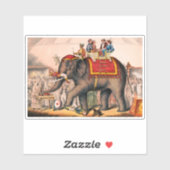 Mannen die een circusact uitvoeren met een olifant sticker (Vel)