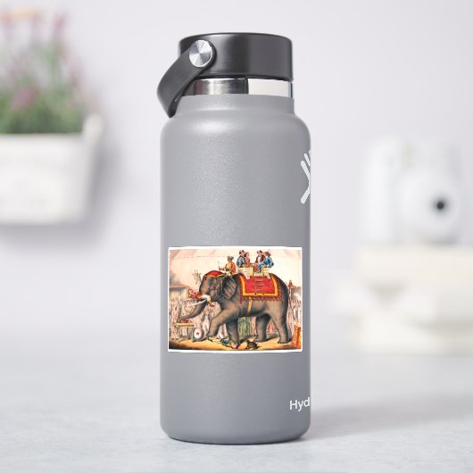 Mannen die een circusact uitvoeren met een olifant sticker (HydroFlask)