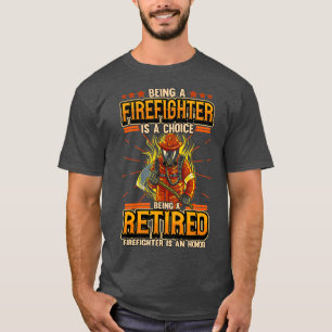 Mannen die een gevechtsbrandweerman in ruste zijn, t-shirt