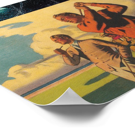 Mannen die Golf spelen, Golf Poster (Hoek)