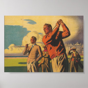 Mannen die Golf spelen,  Golf Poster