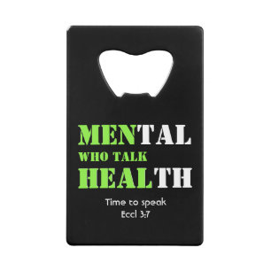 MANNEN DIE HEAL HEAL Custom Mental Health Creditkaart Flessenopener