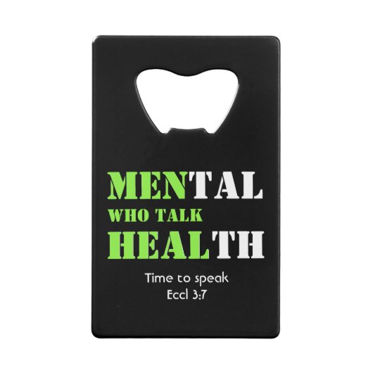 MANNEN DIE HEAL HEAL Custom Mental Health Creditkaart Flessenopener (Voorkant)